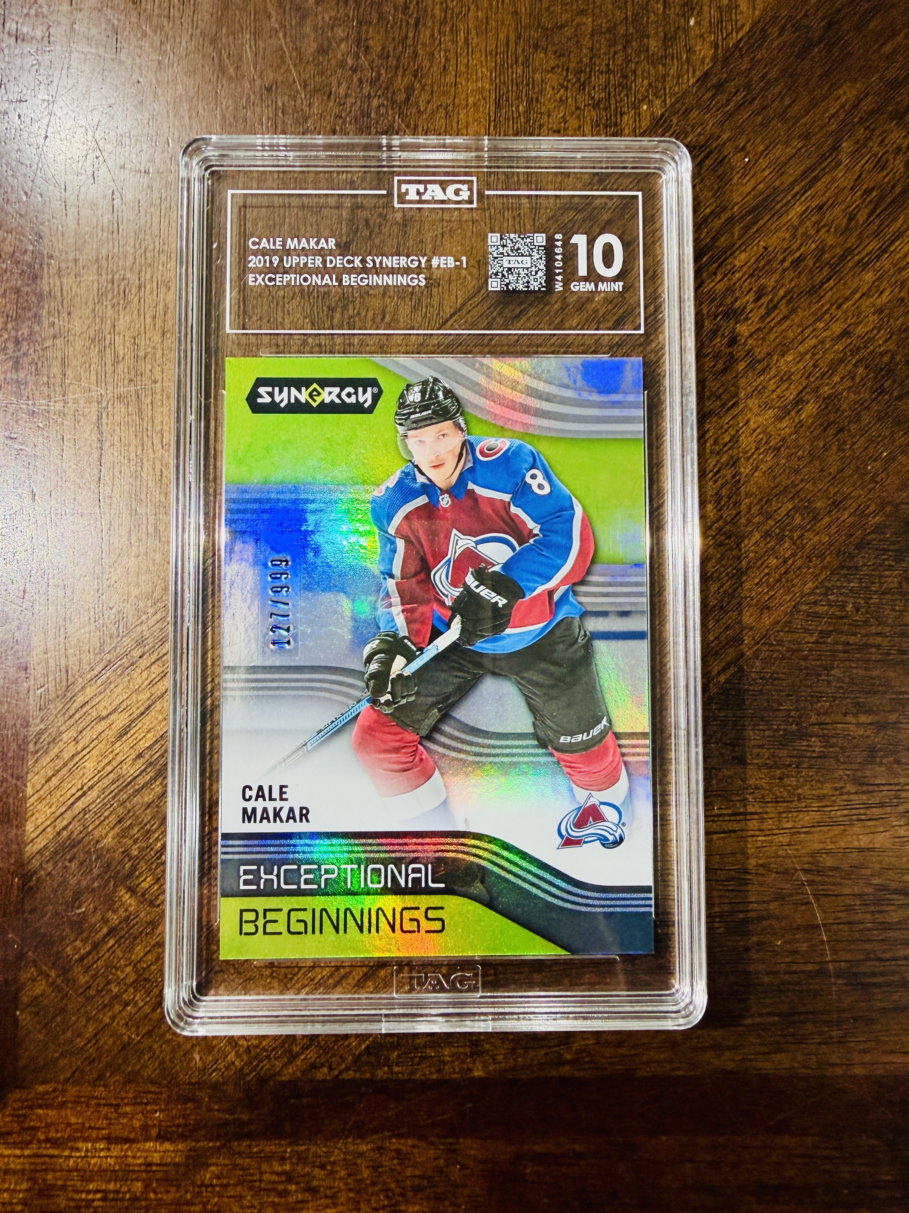 2019 Upper Deck Synergy EB-1 Cale Makar Rookie Card